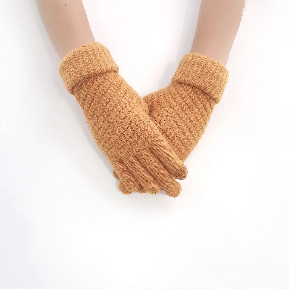 

Winter Gloves for Men and Women Wool Knitted Warm and Cold-proof Thickened Touch Screen Cycling Gloves Bicycle Mtb Winter Sets