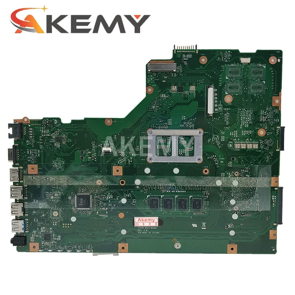 

Akemy Laptop motherboard for ASUS X75VC X75VB X75VD X75VD1 X75A X75A1 X75V mainboard 4GB-RAM