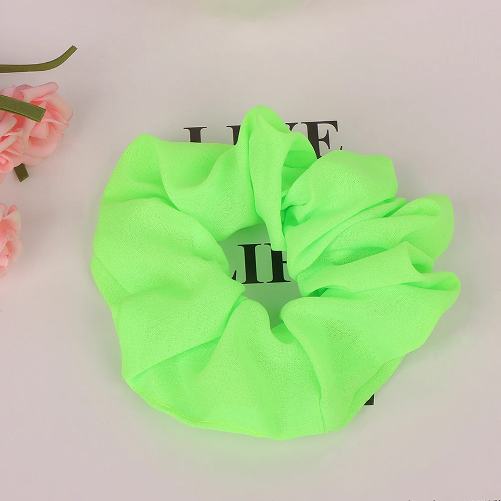 Coleteros el&aacute;sticos de ne&oacute;n para ni&ntilde;a y mujer, lazos para el cabello, soportes de cola de caballo de Color fluorescente, cuerda brillante, accesorios para el cabello-3