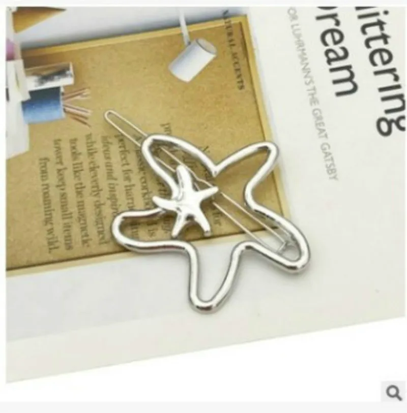 Модная металлическая заколка для волос в виде Золотой морской звезды