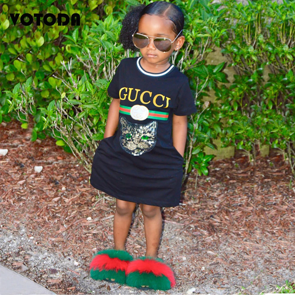 Шлепанцы Детские с мехом лисы плюшевые домашние тапки пушистые плоская подошва