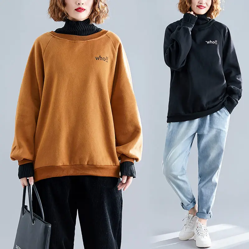 Новая зимняя Толстая Женская водолазка в стиле High Street с простыми надписями