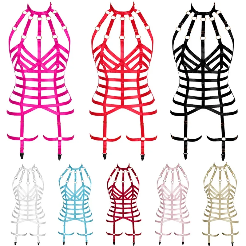 Ажурный сексуальный комплект нижнего белья готический ремень для тела одежда