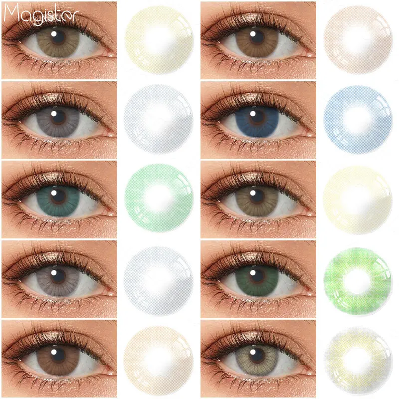 

HIDROCOR Colored Contact Lens for Eyes 1 Pair Natural Eye Contacts Yearly Green Contact Lenses Color Lens Blue Gray Eye Contacts