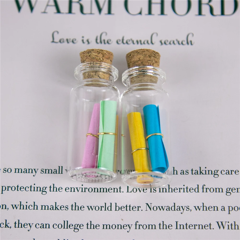 10CC маленькие стеклянные банки с пробками мини-бутылки желаний 100 шт. 22х50х12 5 мм 10