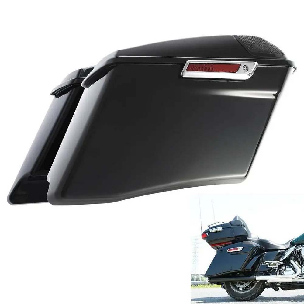Мотоциклетные 4 &quotяркие черные удлиненные сиденья для Harley Touring Road King Street