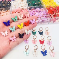 jq 20pcsset cute acrylic butterfly charm earrings accessories sweet and colorful charm for making diy earrings necklaces