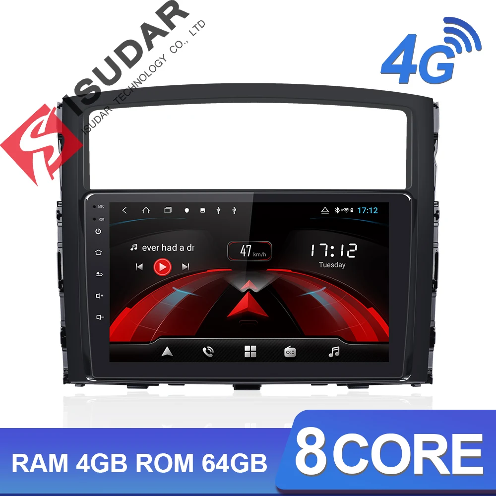 Isudar H53 4G Android 1 Din Авто Радио для Mitsubishi/Pajero 2006- Автомобильный мультимедийный 8 ядро Оперативная память 4 Гб Встроенная память 64 Гб gps DVR Камера ips