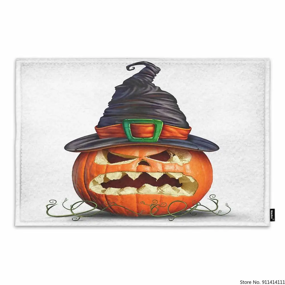 

Non-Slip Halloween Pumpkin Door Mat kitchen mat Halloween Decoration Art Design Funny Waterproof Doormat for Outdoor Indoor mat