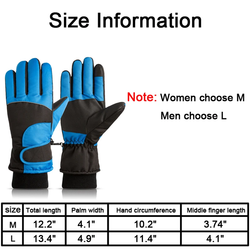 YXTC лыжные перчатки женские мужские зимние с нескользящей ПУ ладоней для катания