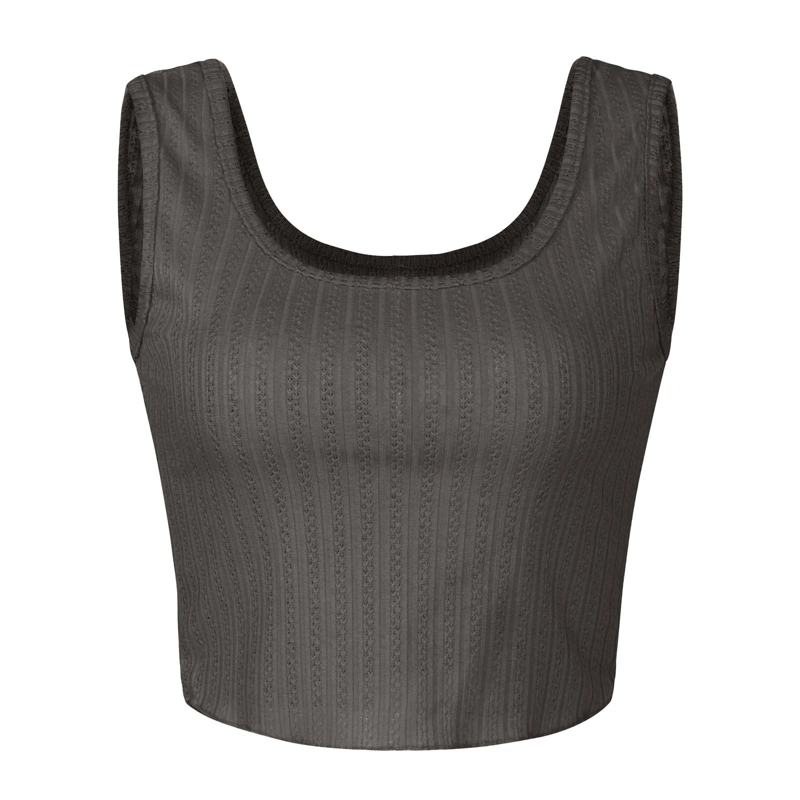 Womail Tanks Camis crop top Tops Solid Sleeveless Pullover Vest Tank Crop Shirts tops for women summer corset tops to wear out
