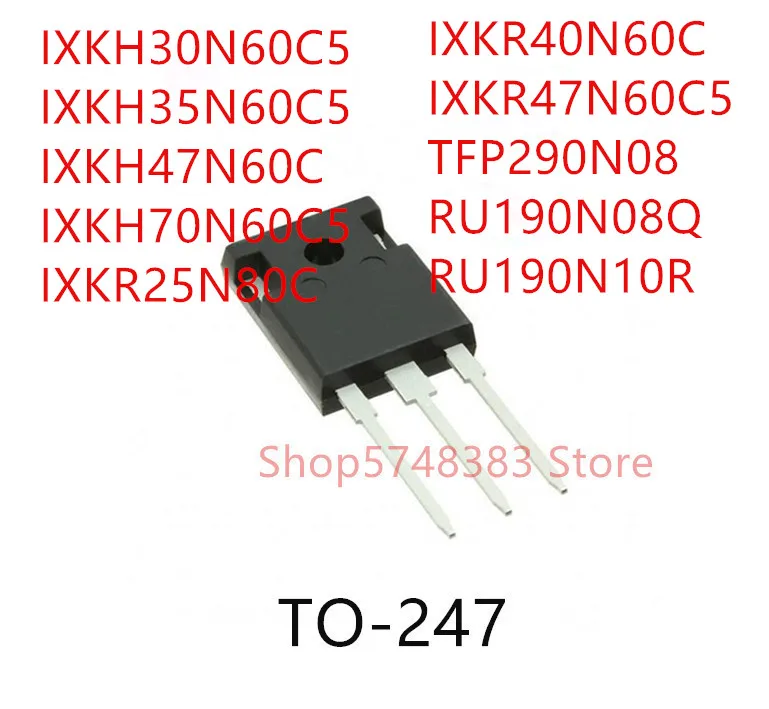 10 шт. IXKH30N60C5 IXKH35N60C5 IXKH47N60C IXKH70N60C5 IXKR25N80C IXKR40N60C IXKR47N60C5 TFP290N08 RU190N08Q RU190N10R TO-247 |