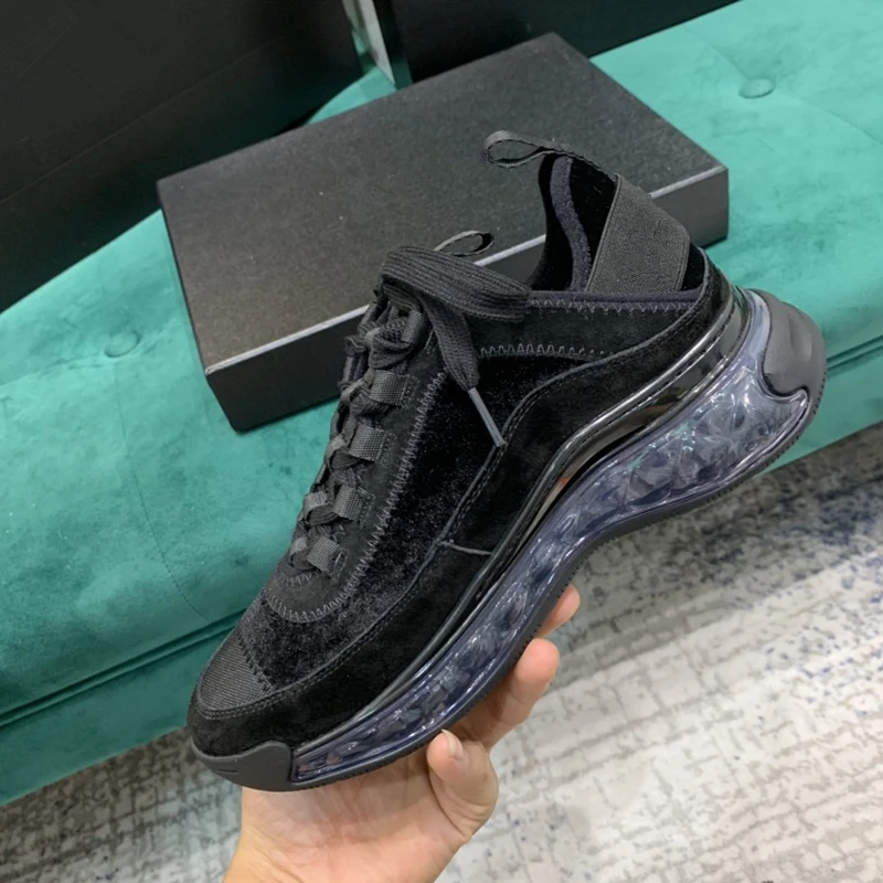 

Clear Bottom Women Sneakers Fashion Patchwork Lace Up Women Casual Shoes Comfort White Vulcanized Platform Shoes For Women 2021