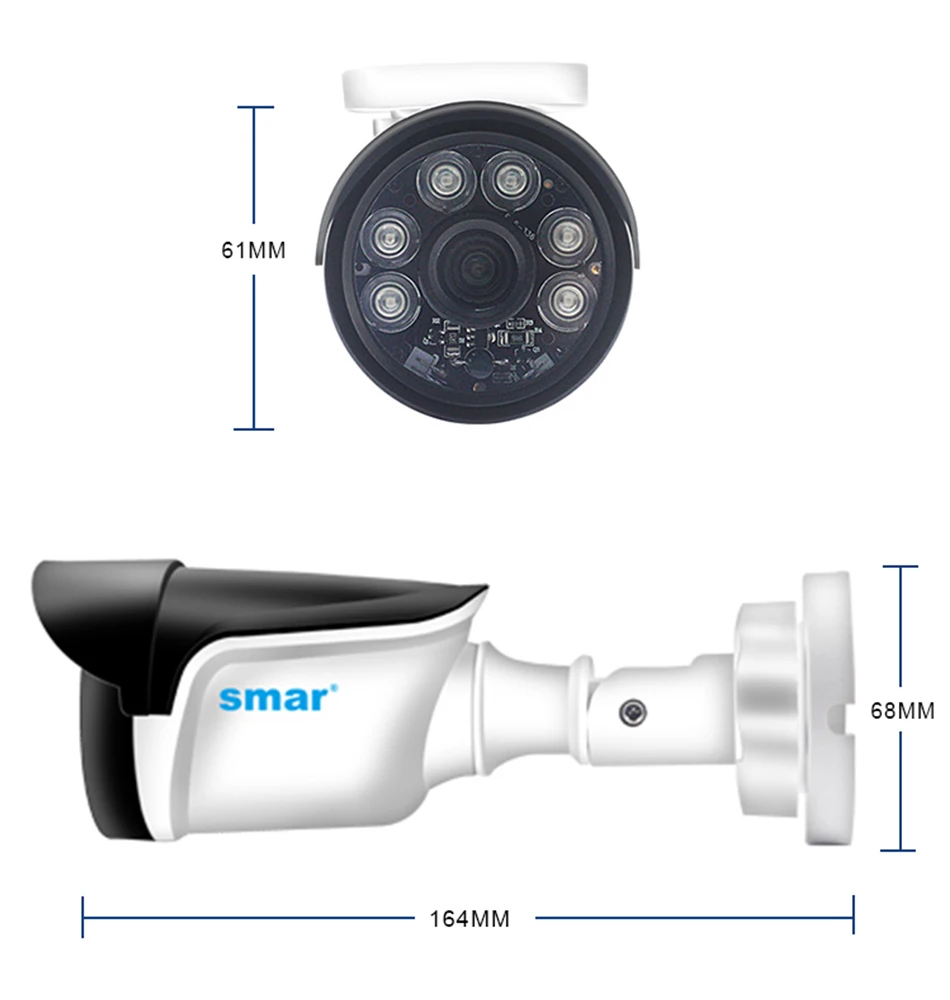 Sm4ch 1080N 5 в 1 AHD DVR комплект CCTV системы 4& 2 шт 720 P/1080 P IR AHD Camera Открытый водонепроницаемый комплект видеонаблюдения XMeye