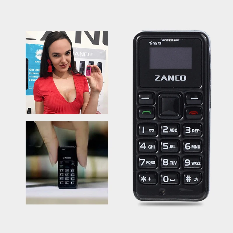 ZANCO Tiny T1 самый маленький в мире телефон 2G с поддержкой многоязычной защиты 600 мАч длительным временем ожидания многоязычный