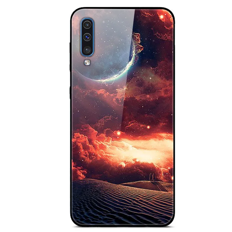 34 Для samsung A70 чехол закаленное Стекло жесткая накладка на заднюю панель для samsung Galaxy A30S A50S A10S чехол для телефона бампер A10 A20 A30 A40 A50 70 - Цвет: 34