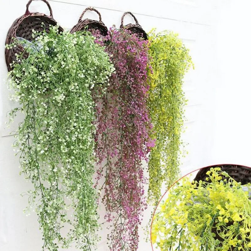 Искусственные искусственные растения 85 см зеленая гирлянда подвесные для