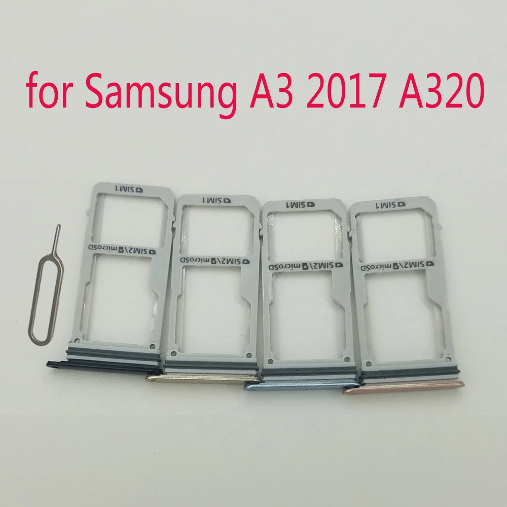 Для Samsung Galaxy A3 2017 A320 A320F A320Y оригинальный корпус для телефона Новый адаптер для SIM-карты Лоток для Micro SD карты держатель Слот