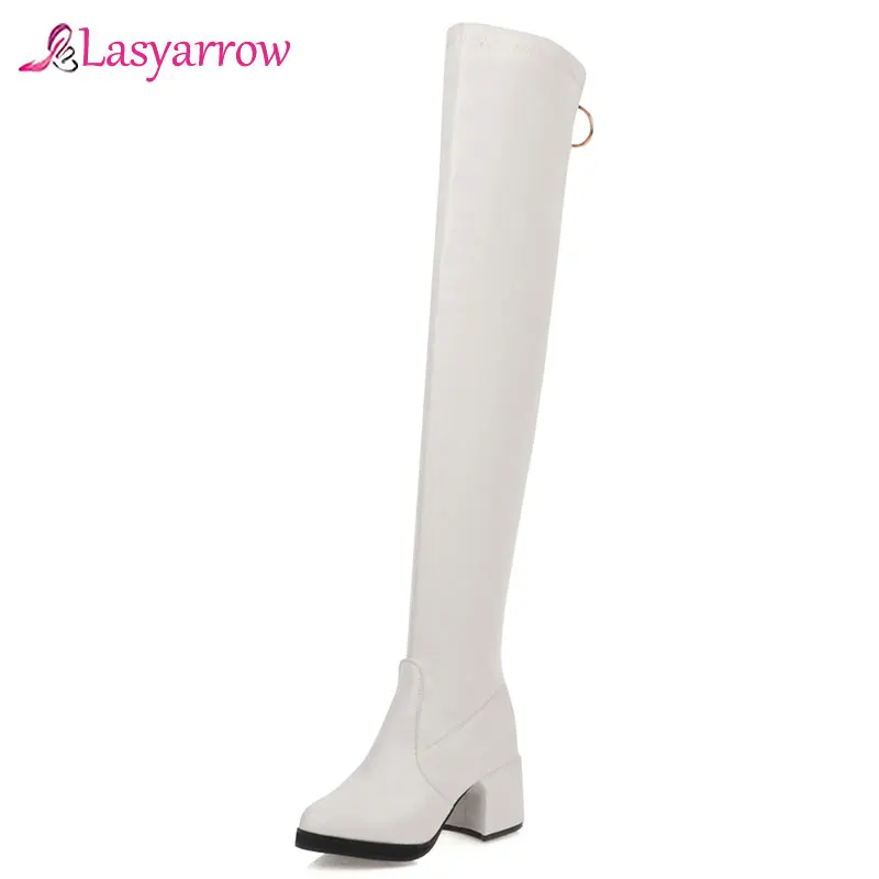 

Lasyarrow Sexy Over Knee Boots Women Luxury Dance Nightclub Party Fetish Shoes 2019 Winter Warm Women Thigh High Boots J1082