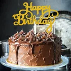 Украшение для детского дня рождения, 10 шт., золото топперы для торта на день рождения, флаг буквы