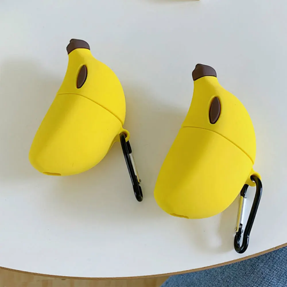 3D Simulated Banana Silicone Protection Headphone Case For Apple Bluetooth Earphone Airpods 1/2 Cover Cases Accessories | Электроника