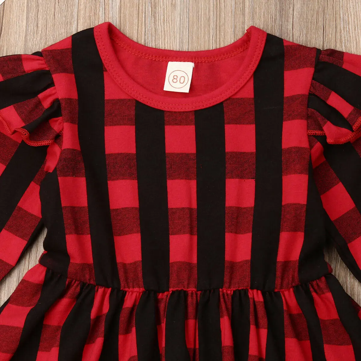2019 Baby Spring Autumn Clothing Christmas Toddler Girl Princess Party Checked Dress Red Plaid Tutu Long Sleeve Dresses | Детская одежда