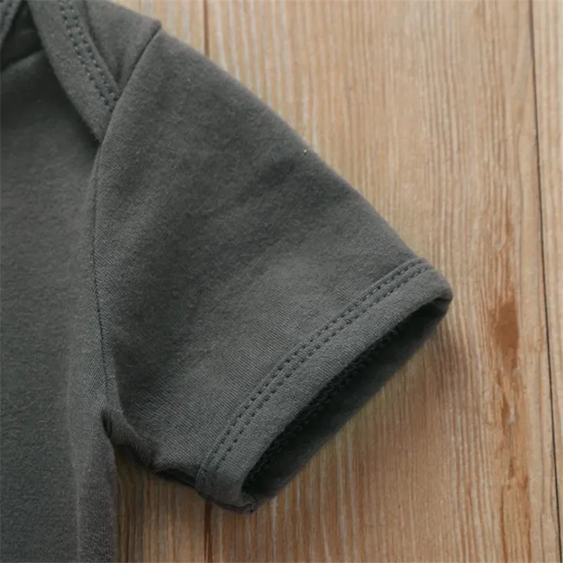 Серый Детский боди с короткими рукавами Одежда для новорожденных мальчиков и