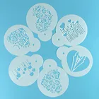 6 шт. роза цветы; Платье-торт с тиснением формы для выпечки Украшение трафарет распыления под давлением