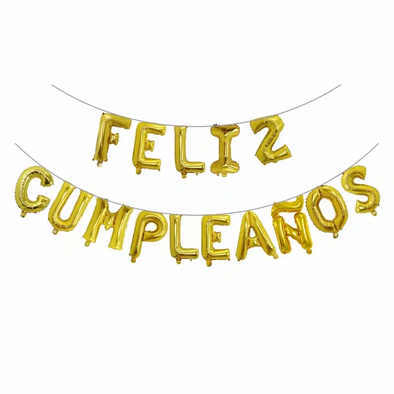 15 шт./компл. FELIZ cumpleaños письмо Фольга шар Испанский Русский алфавит День рождения