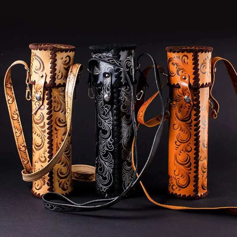 Термос 1000 мл из нержавеющей стали чехол натуральной кожи АРТ-МАСТЕР | Дом и сад