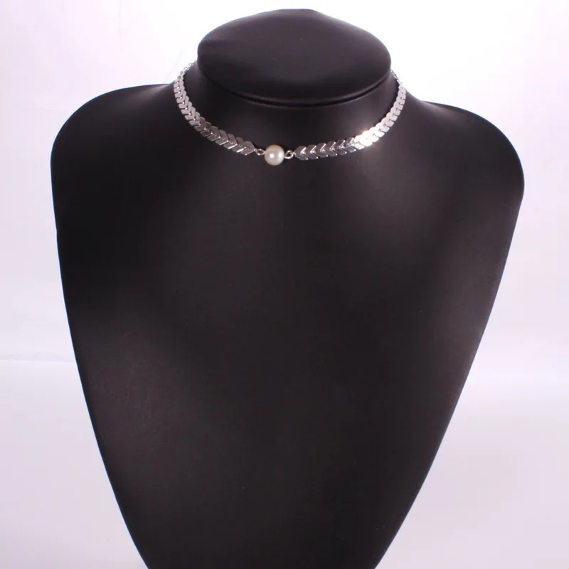 Женское Ожерелье в стиле ретро короткое ожерелье из сплава форме рыбьего чешуи