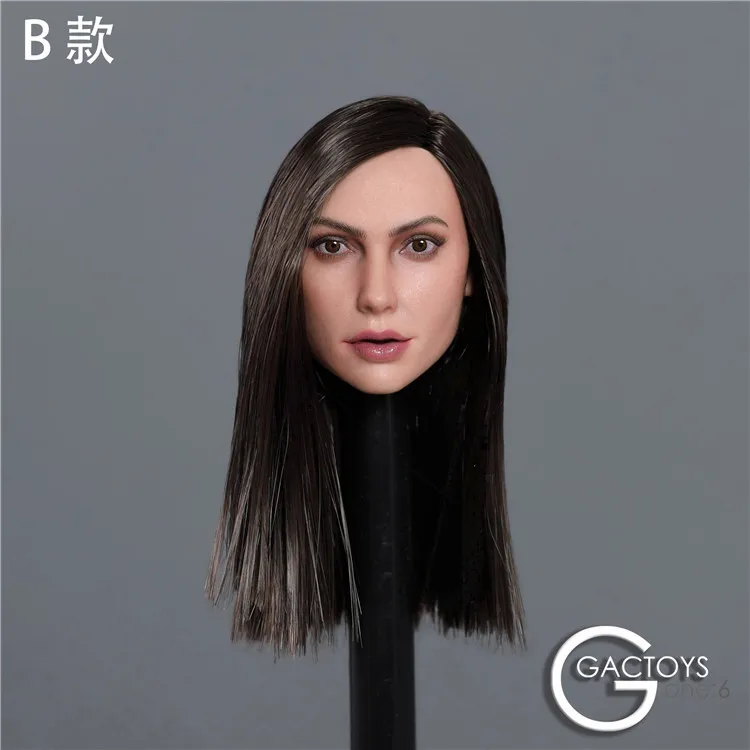

In Stock 1/6 GC034 European and American Women Girl Head Long Straight Hair for 12''Suntan Bodies Figures Toys Gi