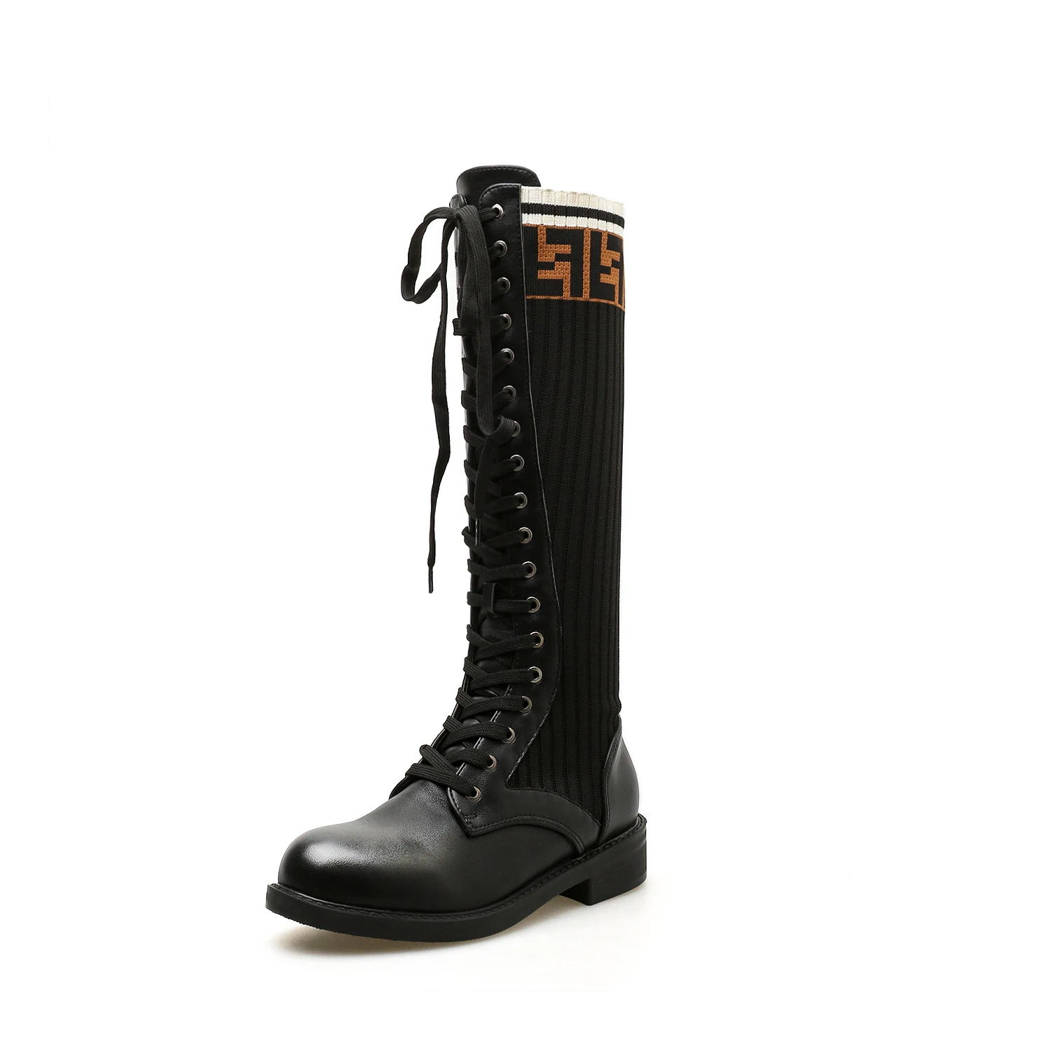 Осенне зимние женские ботинки 2019 г. Новые на шнуровке носки с круглым носком