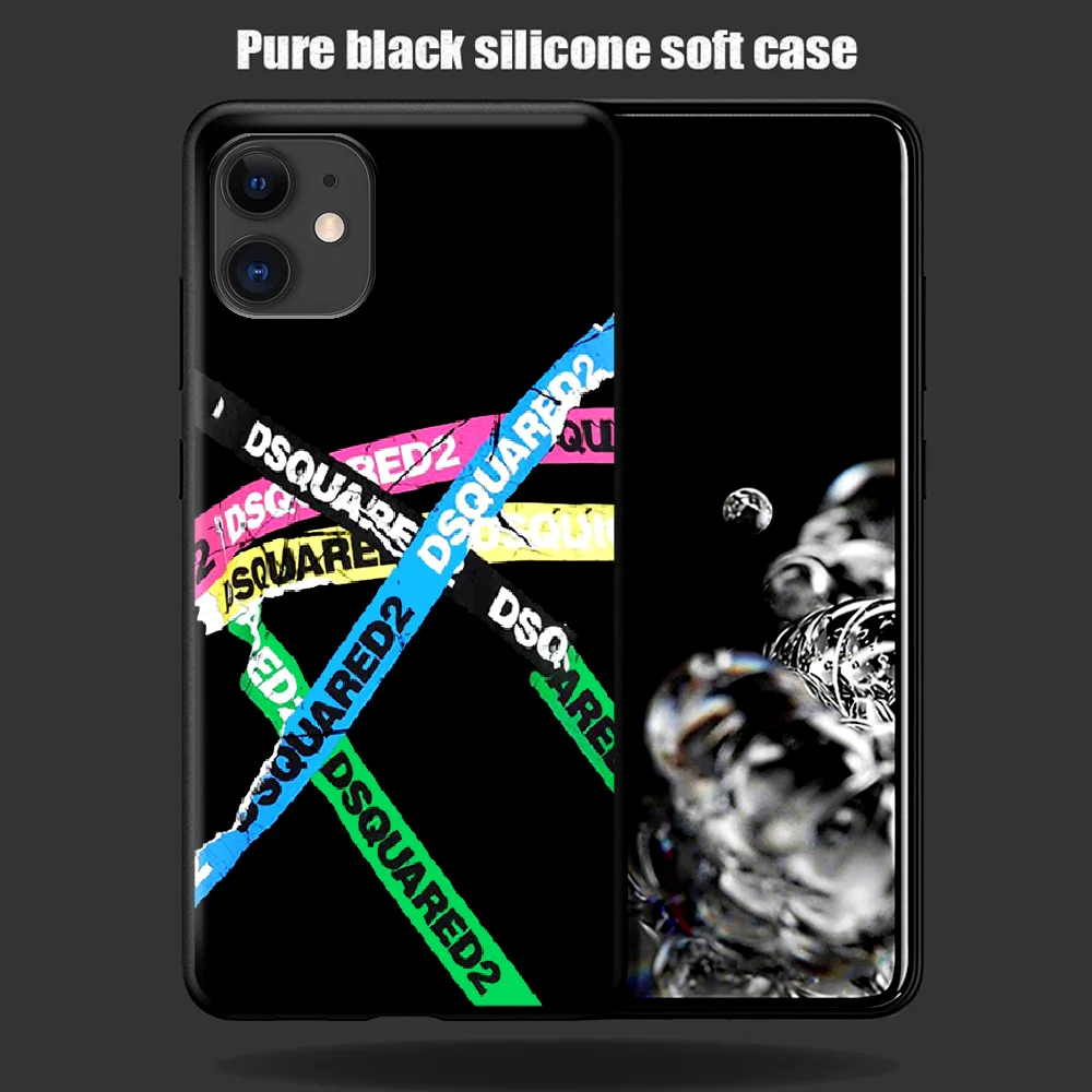 

DSQ2 D2 Fashion Trend Brand Phone Case For Iphone 5 5S SE 2020 6 6S 7 8 Plus 11 12 Mini X XS XR Pro Max black Coque Luxury