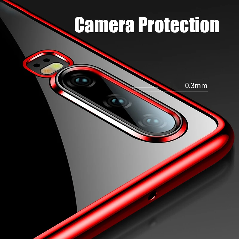 Чехол MAKAVO для Huawei P30, роскошный мягкий силиконовый покрытие с прозрачной пластиковой задней крышкой для моделей Pro и Lite.