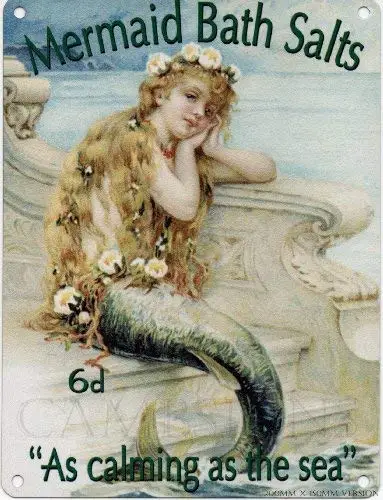 

Mermaid Bath Salts As Calming As The Sea Retro Decor Signs 12x16 Metal Sign