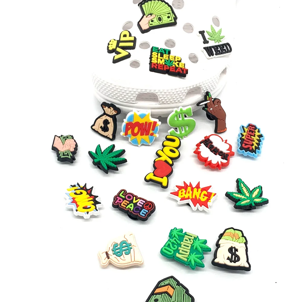 1 шт. забавные украшения для обуви в виде зеленых листьев | Обувь