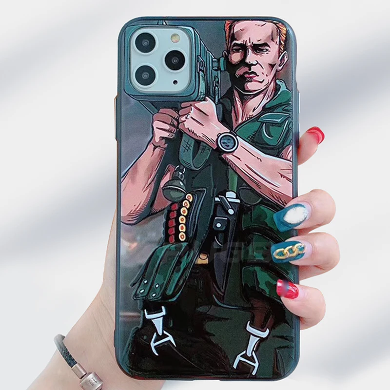 Cannon Gun Phone Case on the for iPhone 11 Pro Max 3D Emboss Cartoon Soft Silicone Bumper+Hard PC Steel Pattern Cover |