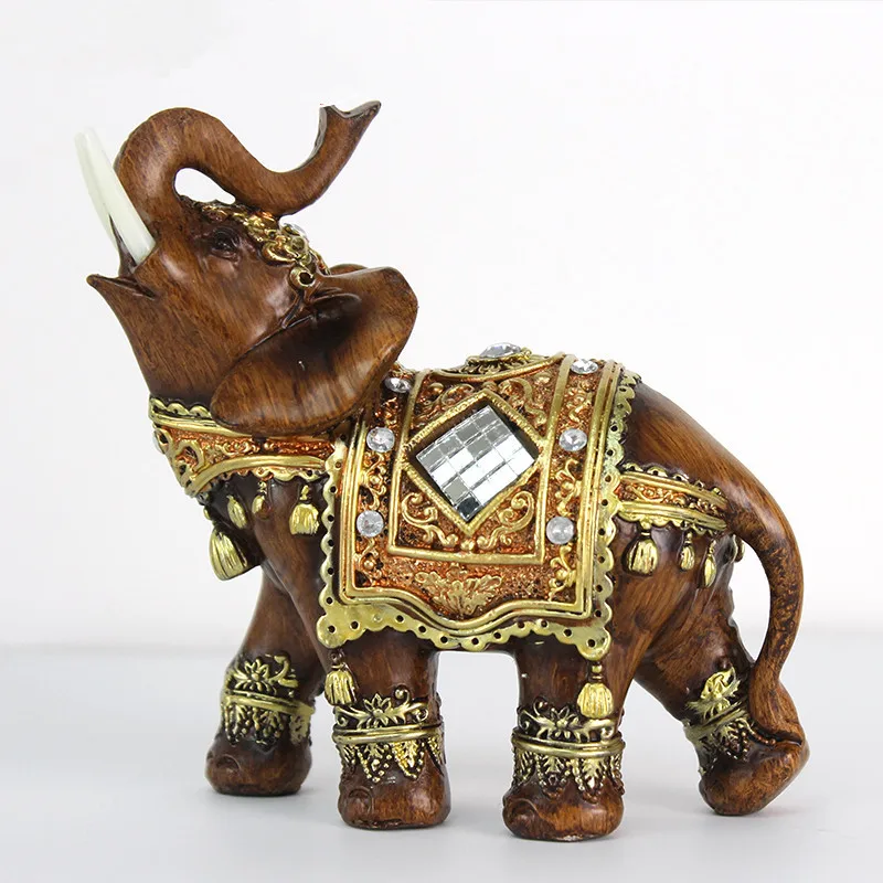 Европейский ретро фэн шуй на удачу резная статуя слона из древесины Статуэтка
