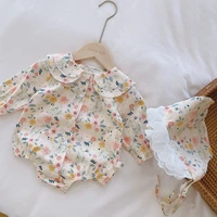 princess cute girl toddler clothes lace hat 2020 autumn doll collar newborn baby rompers flower korean long sleeve infant outfit