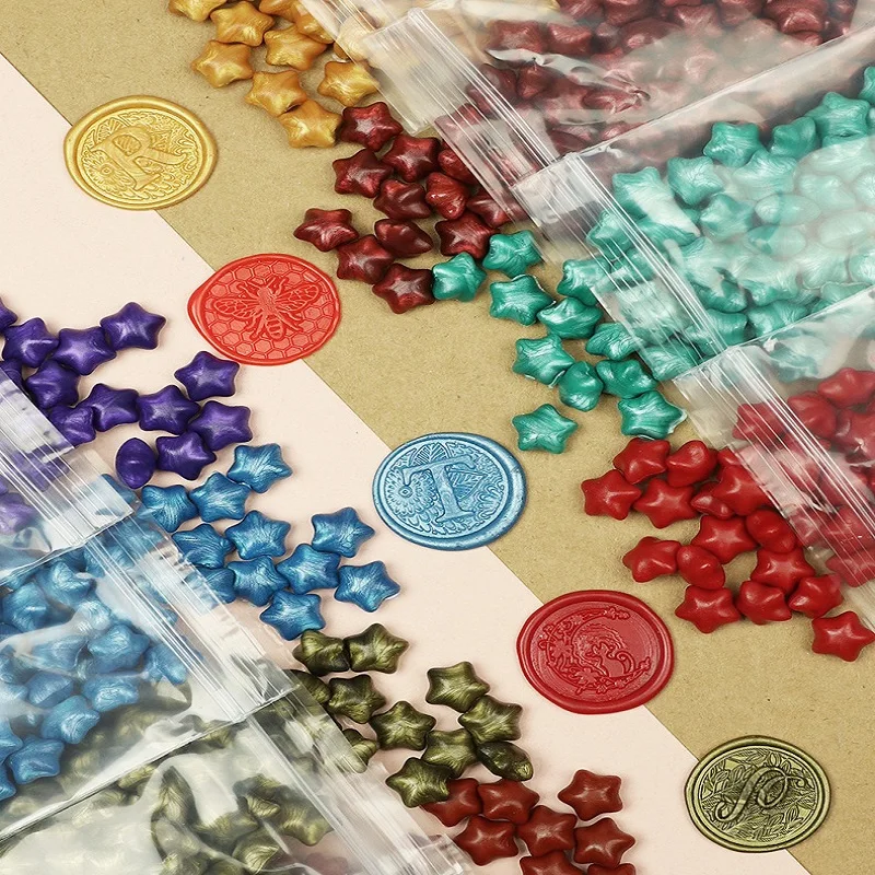 100 шт. пятиконечная звезда печать воск винтажный восьмиугольник сделай сам