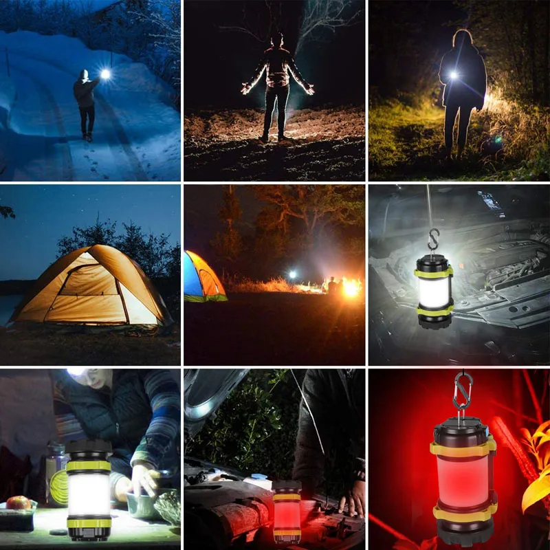 

Rechargeable LED Camping Lantern Portable LED Camping Flashlight 6 Modes Waterproof Outdoor Tent Lamps For Hiking, Emergency