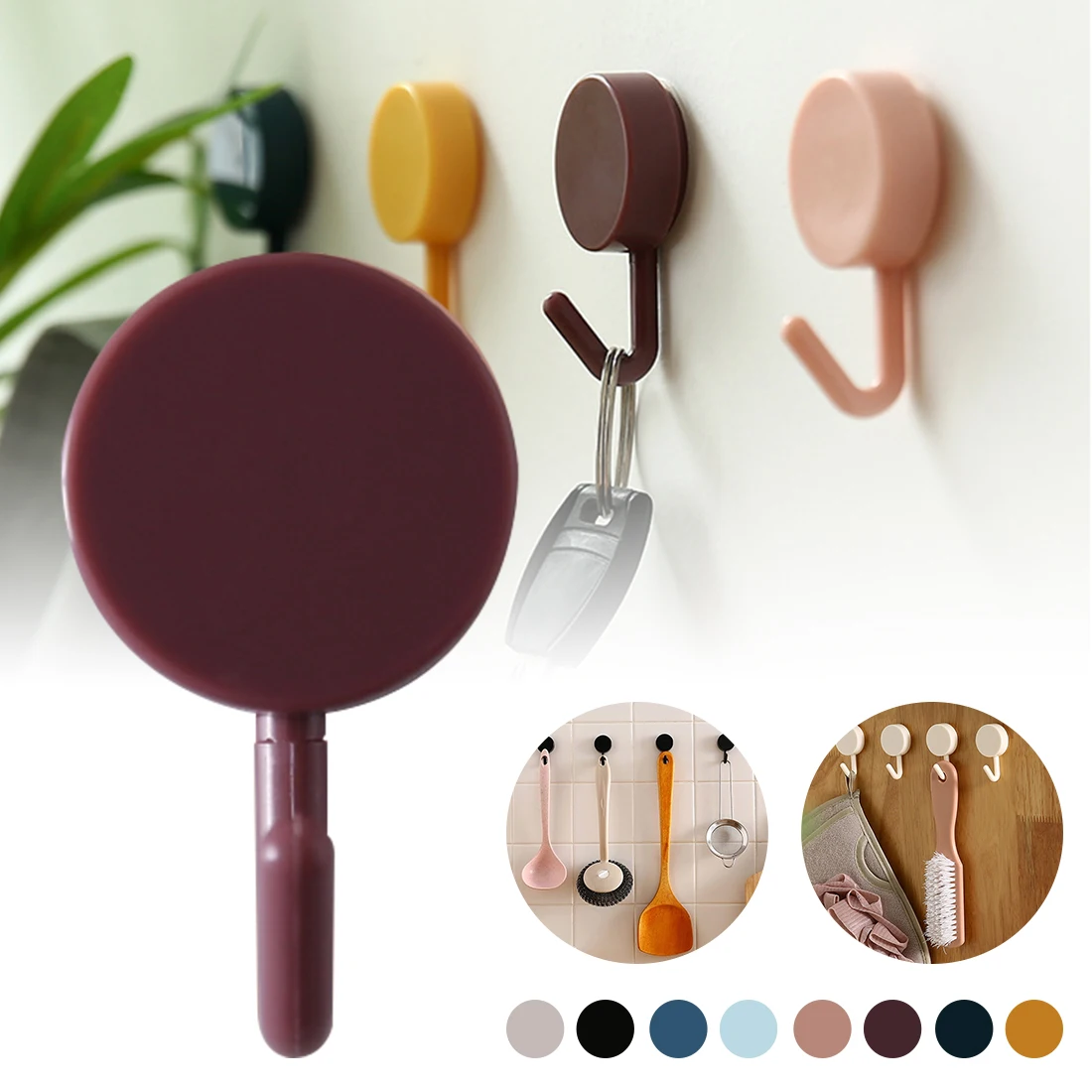 

10Pcs Stick Hook Cute Decoration Stick Hole Free Small Hook Wall Hanging Creative Towel Hooks Clothes Rack Bathroom Accessories