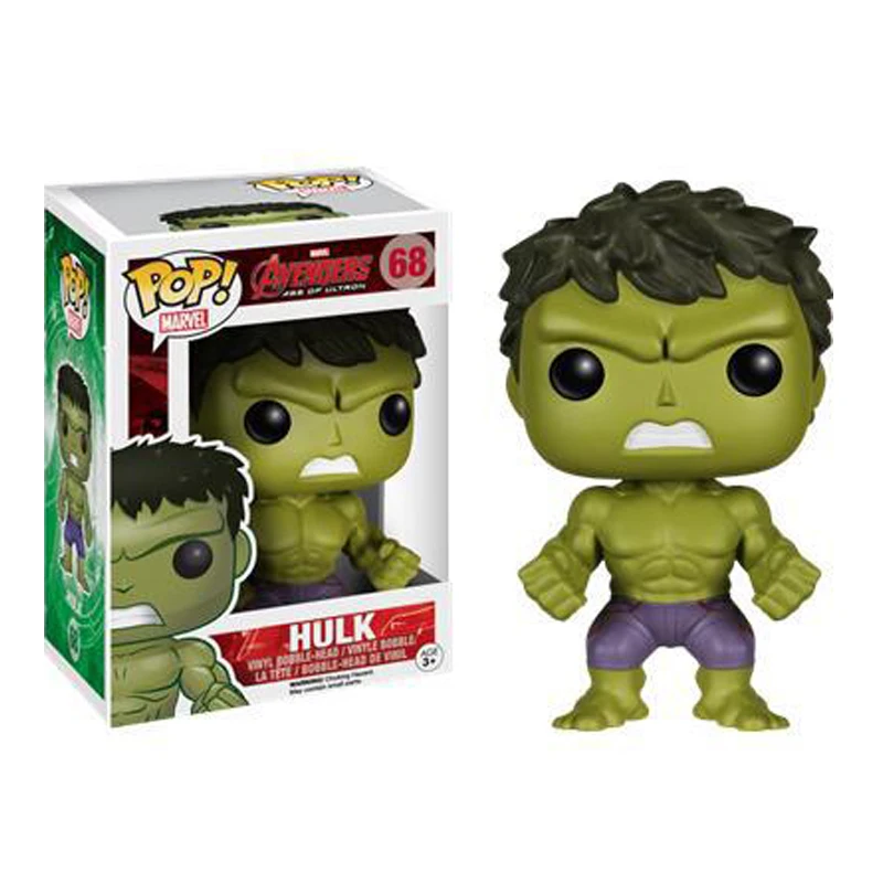 68 with box Funko pop Marvel Мстители Железный человек Капитан Америка Тор Черная Вдова Халк Локи модель человека-паука оригинальная коробка игрушки на день рождения - Цвет: 68 with box