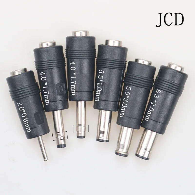 JCD 1 шт. DC jack 5 5X2 мм female to 2 0*0 6/4 0*1 7/5 5*1 0/5 5*3 0/6 3*2 0 штекер адаптера питания постоянного