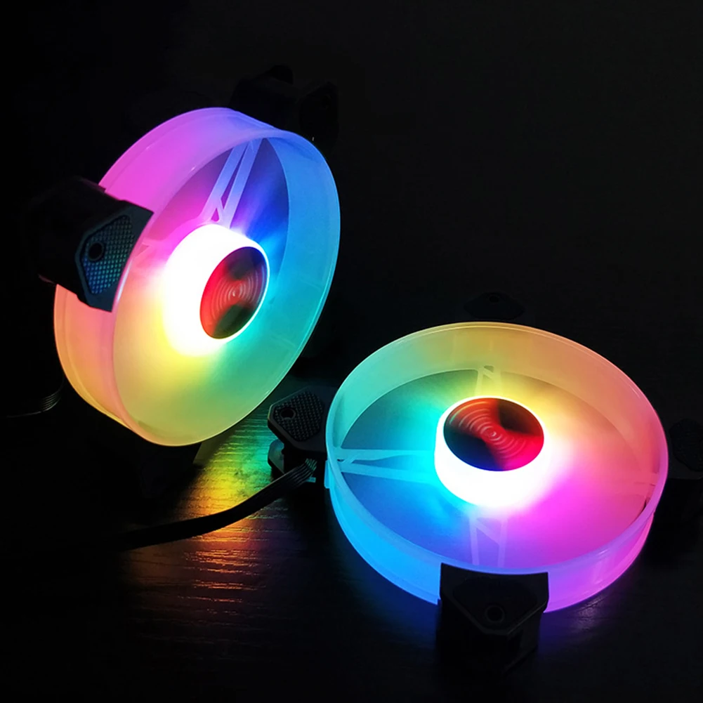Adjustable Colorful Lamp Light 120 mm Computer Case Fan RGB For Radiator Mute PC 120mm Fans Adjust Cooler Ventilador | Компьютеры и