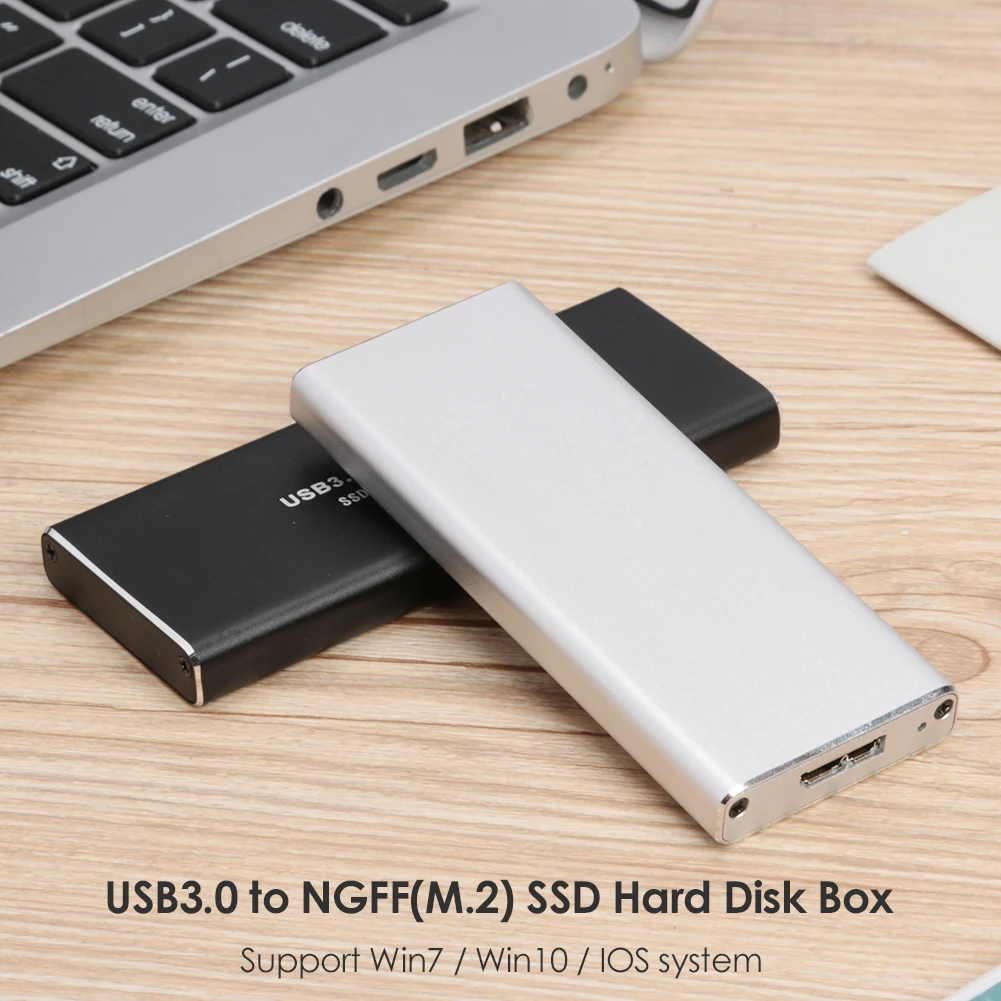 USB 3.0 M.2 NGFF Box SSD External Enclosure Case HDD with Cable Pouch New Adapter 2230 2242 2260 2280 Hard Disk | Компьютеры и офис