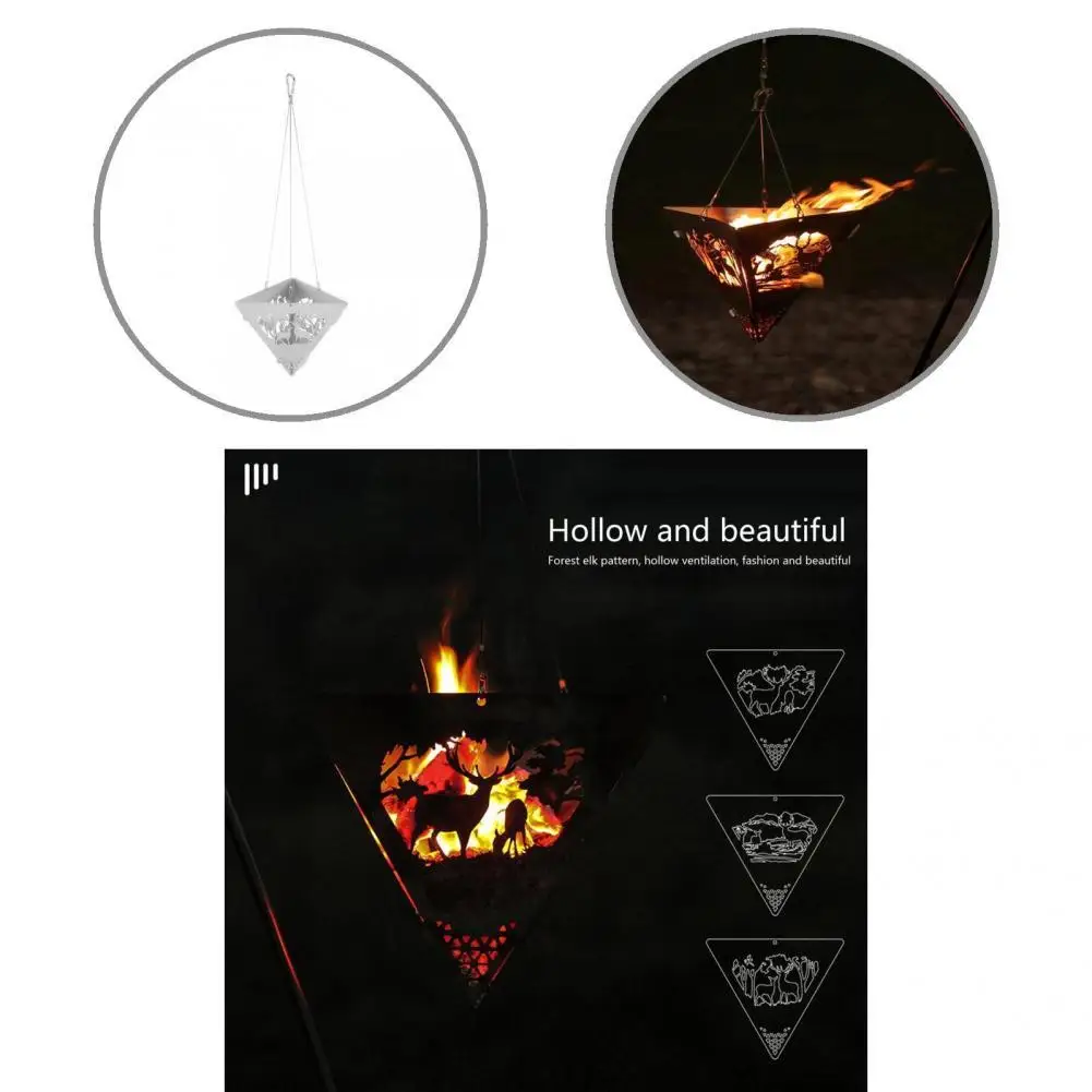 

Convenient Triangular Stove Mini Size Ultralight Good Ventilation Triangular Stove Firewood Stove Camping Stove