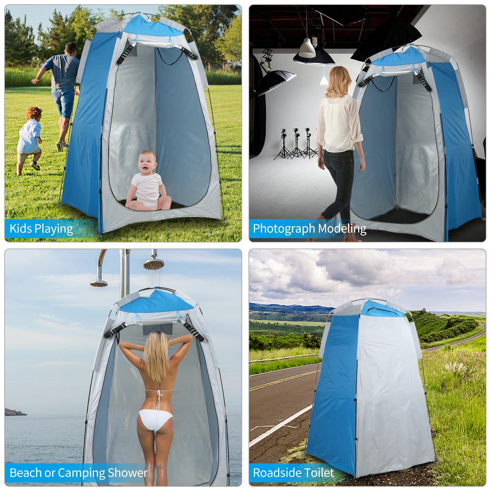

Privacy Shelter Tent Portable Outdoor Camping Beach Shower Toilet Changing Tent Sun Rain Shelter with Window