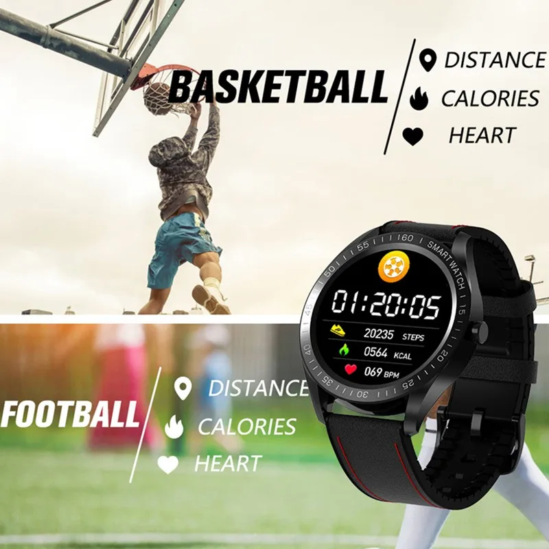 

F13 Smart Watch Men Women 1.3'' Full Touch Heart Rate Blood Pressure Fitness Tracker Pedometer Stainless Steel Sports Smartwatch